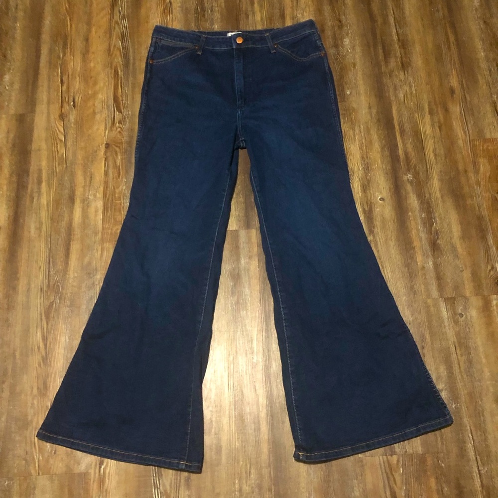 Wrangler Navy Flare Wide Leg Jeans